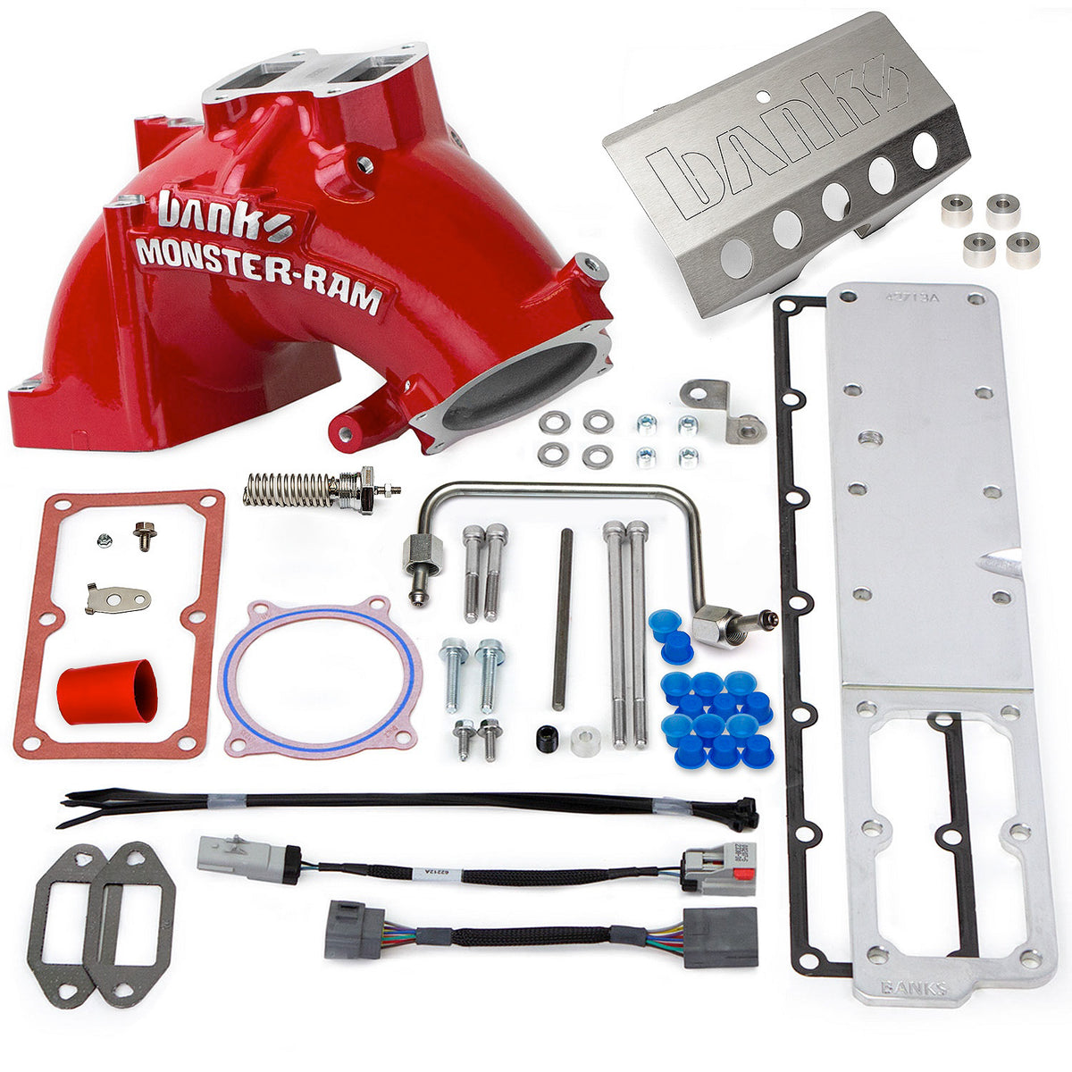 07.5-12 Dodge Ram 2500/3500 6.7L Cummins Monster Ram Intake Red Powdercoat - Banks Power - 42797-PC