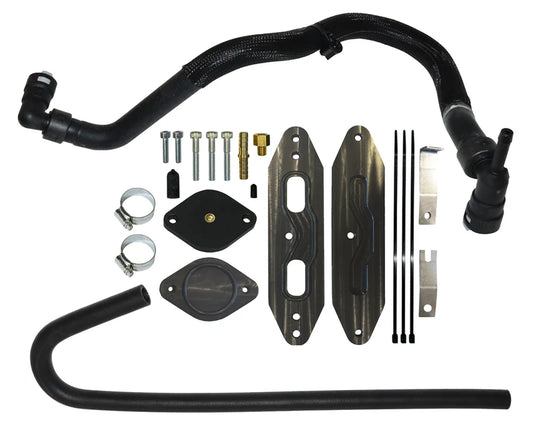 2015.5-2016 Ford 6.7L Power Stroke EGR Cooler Upgrade Kit w/ Coolant Re-Route Hoses & Pass Through Plate